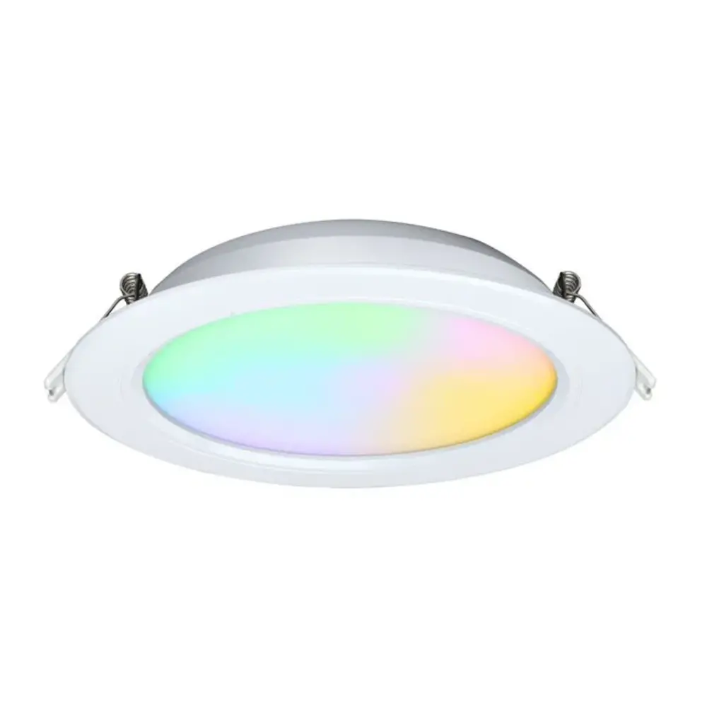 LCB LED LED Downlight - RGB+CCT - 12W  - 1100 lm - Zaagmaat  ø145-150 mm - Buitenmaat 180mm - IP44 - Inbouw - Rond - Wit LCB LED LED Downlight - RGB+CCT - 12W  - 1100 lm - Zaagmaat  ø145-150 mm - Buitenmaat 180mm - IP44 - Inbouw - Rond - Wit