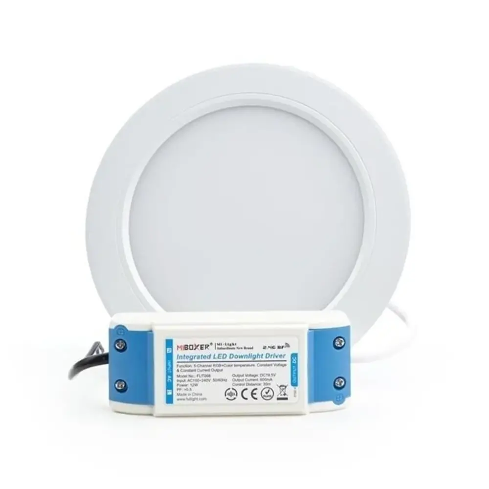 LCB LED LED Downlight - RGB+CCT - 12W  - 1100 lm - Zaagmaat  ø145-150 mm - Buitenmaat 180mm - IP44 - Inbouw - Rond - Wit LCB LED LED Downlight - RGB+CCT - 12W  - 1100 lm - Zaagmaat  ø145-150 mm - Buitenmaat 180mm - IP44 - Inbouw - Rond - Wit