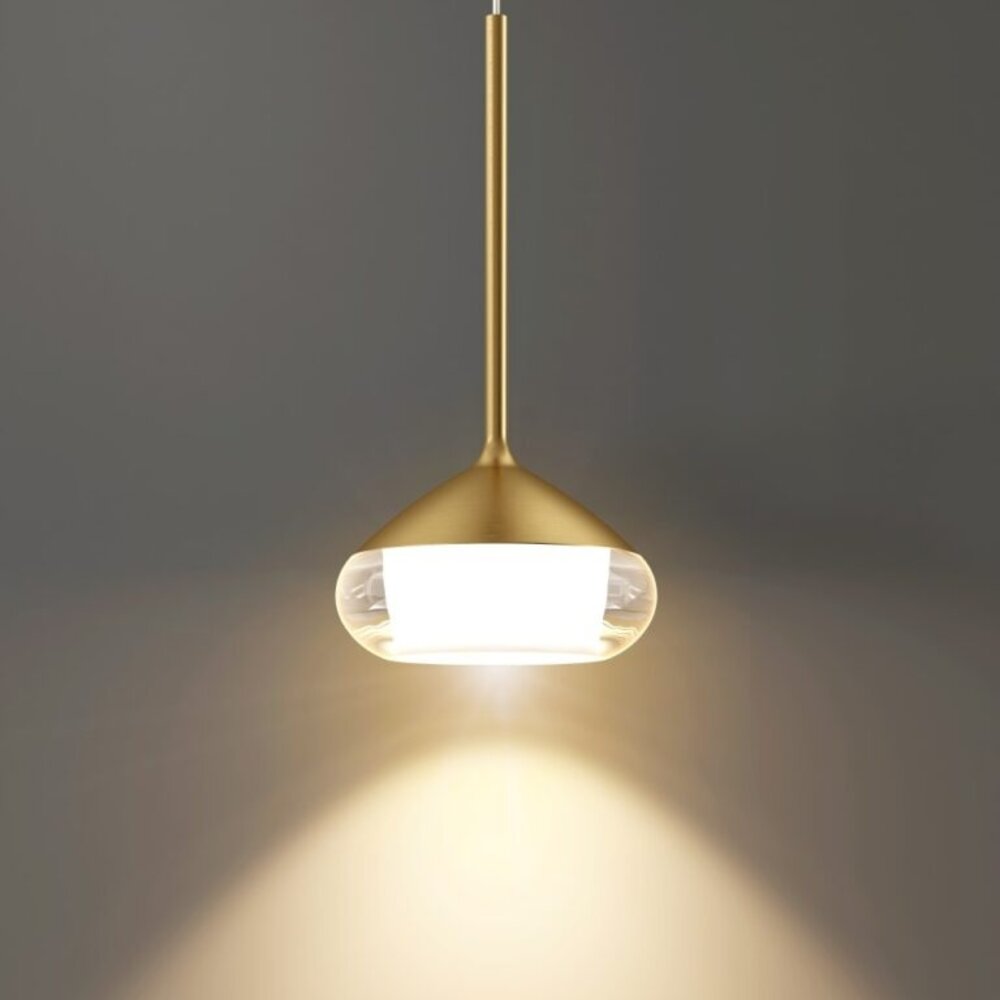 LCB LED Europe LED Pendel hanglamp - 116MM Matt Goud - Phoenix - 7W 1080Lm - 2700K 927 Warm Wit | 1-Lichts - 116x820MM LCB LED Europe LED Pendel hanglamp - 116MM Matt Goud - Phoenix - 7W 1080Lm - 2700K 927 Warm Wit | 1-Lichts - 116x820MM