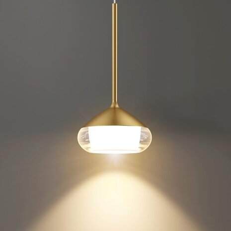 LCB LED Europe LED Pendel hanglamp - 116MM Matt Goud - Phoenix - 7W 1080Lm - 2700K 927 Warm Wit | 1-Lichts - 116x820MM LCB LED Europe LED Pendel hanglamp - 116MM Matt Goud - Phoenix - 7W 1080Lm - 2700K 927 Warm Wit | 1-Lichts - 116x820MM