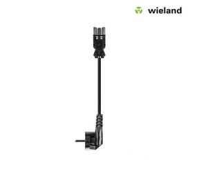 Wieland Hoek aansluitstekker Europlug zwart - Wieland GST18i3 - 2 meter | Female connector 3Pins - 3×1.5mm2