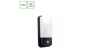 Spectrum voor de installateur LED Wandlamp Bulkhead - Zwart - 300x150x86 mm -  4000K - 20W - 960l/m - IP54 - Bewegingssensor 10sec-3min