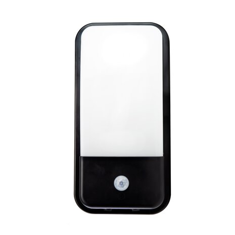 Spectrum voor de installateur LED Wandlamp Bulkhead - Zwart - 300x150x86 mm -  4000K - 20W - 960l/m - IP54 - Bewegingssensor 10sec-3min