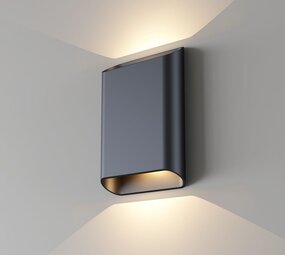 Artdelight LED Wandlamp IP65 -  Up Down light -  DIAZ L  Zwart  - 12W 1090Lm - DTW 918- 930 1800K-3000K Dim to Warm | 5 jaar garantie