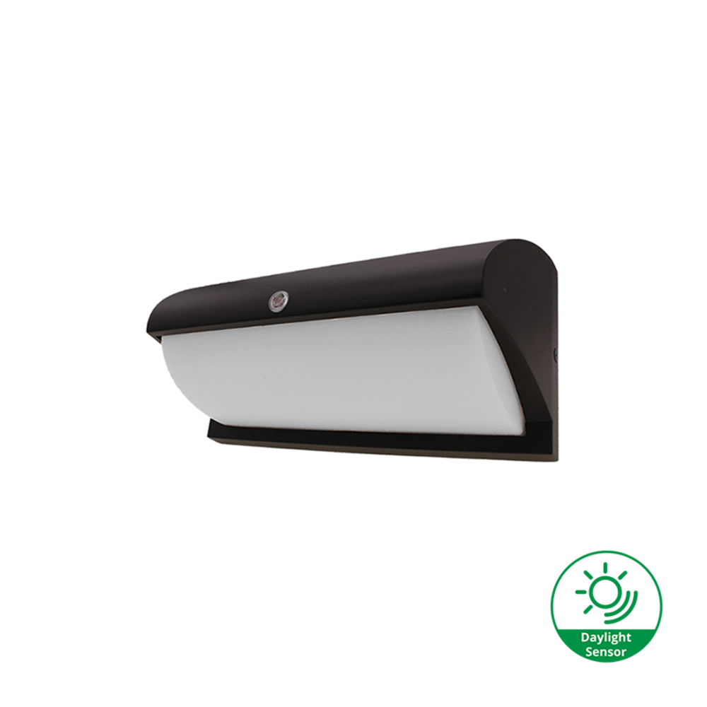 LCB LED LED Wandlamp Bulkhead - Zwart - 260x125x115mm - 3000K - 12W - 960l/m - IP54 - Daglichtsensor LCB LED LED Wandlamp Bulkhead - Zwart - 260x125x115mm - 3000K - 12W - 960l/m - IP54 - Daglichtsensor