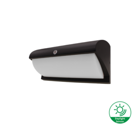 LCB LED Europe  LED Wandlamp Bulkhead - Zwart - 260x125x115mm - 3000K - 12W - 960l/m - IP54 - Daglichtsensor