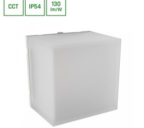 Spectrum voor de installateur LED Wandlamp SCATOLLO - CCT 5W 230V - IP54 - Wit | 100x100x75mm