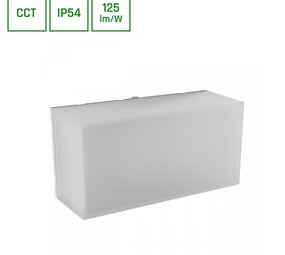 Spectrum voor de installateur LED Wandlamp SCATOLLO - CCT 8W 230V - IP54 - Wit | 200x100x75mm