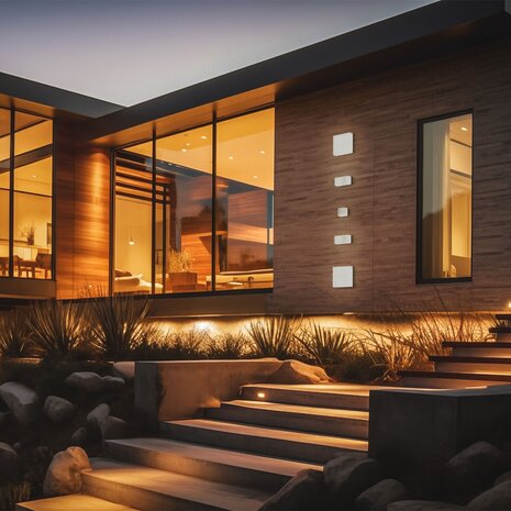 Spectrum voor de installateur: Betaalbare kwaliteit en veelzijdige LED-oplossingen LED Wandlamp SCATOLLO - CCT 20W 230V - IP54 - Wit | 250x250x75mm