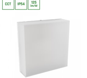 Spectrum voor de installateur LED Wandlamp SCATOLLO - CCT 20W 230V - IP54 - Wit | 250x250x75mm