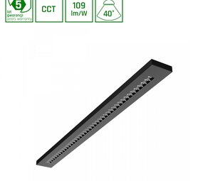 Spectrum voor de installateur LED Pendel Armatuur WLD Plank Louvre Zwart 120CM | 20-40W 2180-4360Lm - CCT 830-865 Multicolor & Lumen Switch