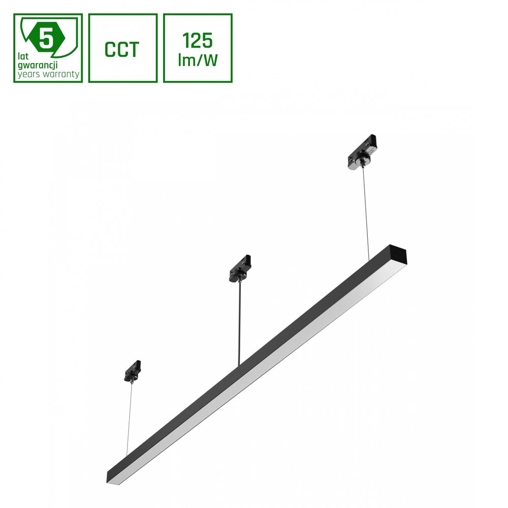 Spectrum voor de installateur LED 3fase Linear Rail Armatuur - Allday Basic Zwart - 50W 6250Lm - CCT 830 - 840 - 860 Multi Color Switch  |  1503MM