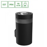 LED Wandlamp TORRE RING - 9W - CCT 3000K/4000K/6000K - IP54 - 111 lm/W - 30° Bundel - Zwart - Opbouwmontage