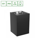 LED Wandlamp TORRE CCT - 18W - 3000K/4000K/6000K - IP54 - 111 lm/W - 30° Stralingshoek - Zwart - Opbouwmontage