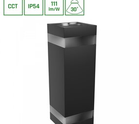 LED Wandlamp TORRE RING 18W CCT - 3000K/4000K/6000K - IP54 - 111 lm/W - 30° Stralingshoek - Zwart - Opbouwmontage