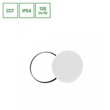 LED Plafondlamp NYMPHEA BLACK & WHITE RINGS - 24W - CCT 3000K/4000K/6000K - IP54 - 130 lm/W - 115° Bundel - Wit/Zwart - Opbouwmontage