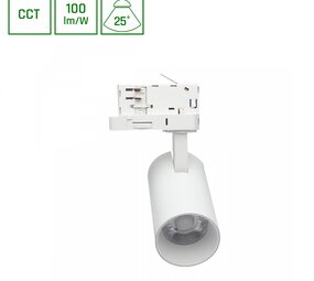 Spectrum voor de installateur LED Railspot 3-Fase - Andromeda Prime Wit - 8W 800Lm - 3CCT 830-860  3000-6000K | 25D  - Multi Color Switch - 2 Jaar garantie