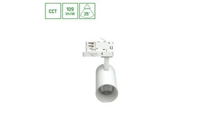 Spectrum voor de installateur LED Railspot ANDROMEDA PRIME - 16W - CCT 3000K/4000K/6000K - 109 lm/W - 25° Bundel - IP20 - 3-Fase - Wit