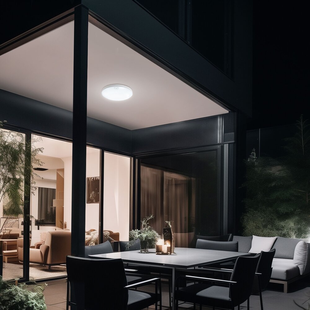 LED Opbouwlamp NYMPHEA PROXI PIR - 18W - 3000K - IP54 - 120° Stralingshoek - Rond - Wit - Opbouwmontage LED Opbouwlamp NYMPHEA PROXI PIR - 18W - 3000K - IP54 - 120° Stralingshoek - Rond - Wit - Opbouwmontage