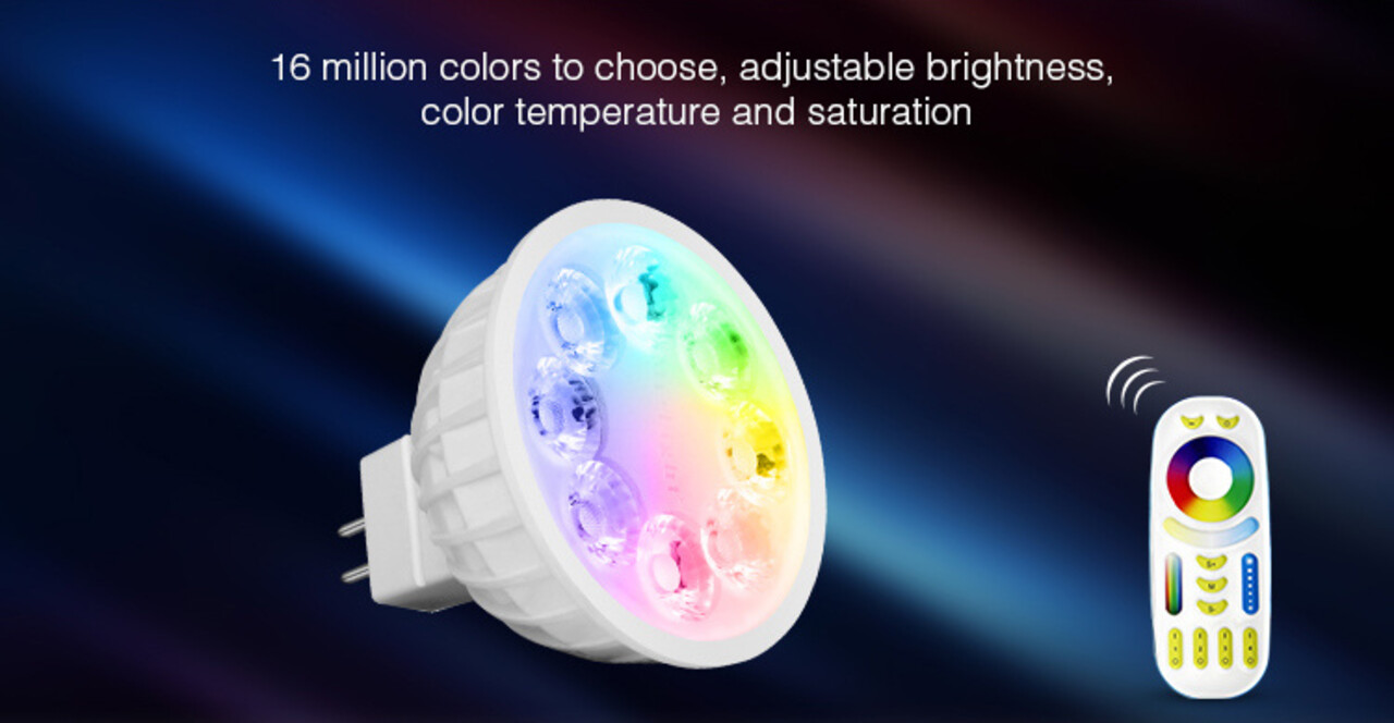 LED Spot MR16 - 4W - RGB+CCT | MIBOXER - RF 2.4 GHz - Dimbaar