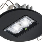 VanLien Noodverlichting: Vluchtwegsignalering  voor de installateur LED Noodverlichting  Inbouw armatuur IP42 - 100MM Zwart Antipaniek - 2W 5000K |  Ovale Lens  - Zelftest - Zaagmaat 68MM - Type EVA-R-DLI/ZW