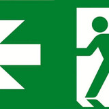 VanLien Noodverlichting: Vluchtwegsignalering  voor de installateur LED Noodverlichtings armatuur Evago  Toebehoren |  Pictogramplaat vluchtroute Links - Type PP220/53