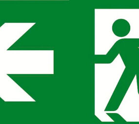 VanLien Noodverlichting: Vluchtwegsignalering  voor de installateur LED Noodverlichtings armatuur Evago  Toebehoren |  Pictogramplaat vluchtroute Links - Type PP220/53