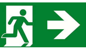 VanLien Noodverlichting: Vluchtwegsignalering  voor de installateur LED Noodverlichtings armatuur Evago Toebehoren | Pictogramplaat vluchtroute Rechts - Type  PP220/52