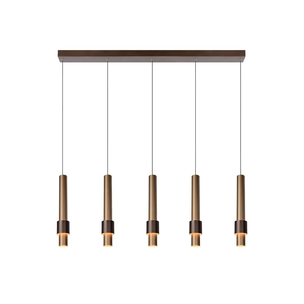 Lucide Lucide MARGARY - Hanglamp - LED Dimb. - 5x4,2W 2700K - Koffie