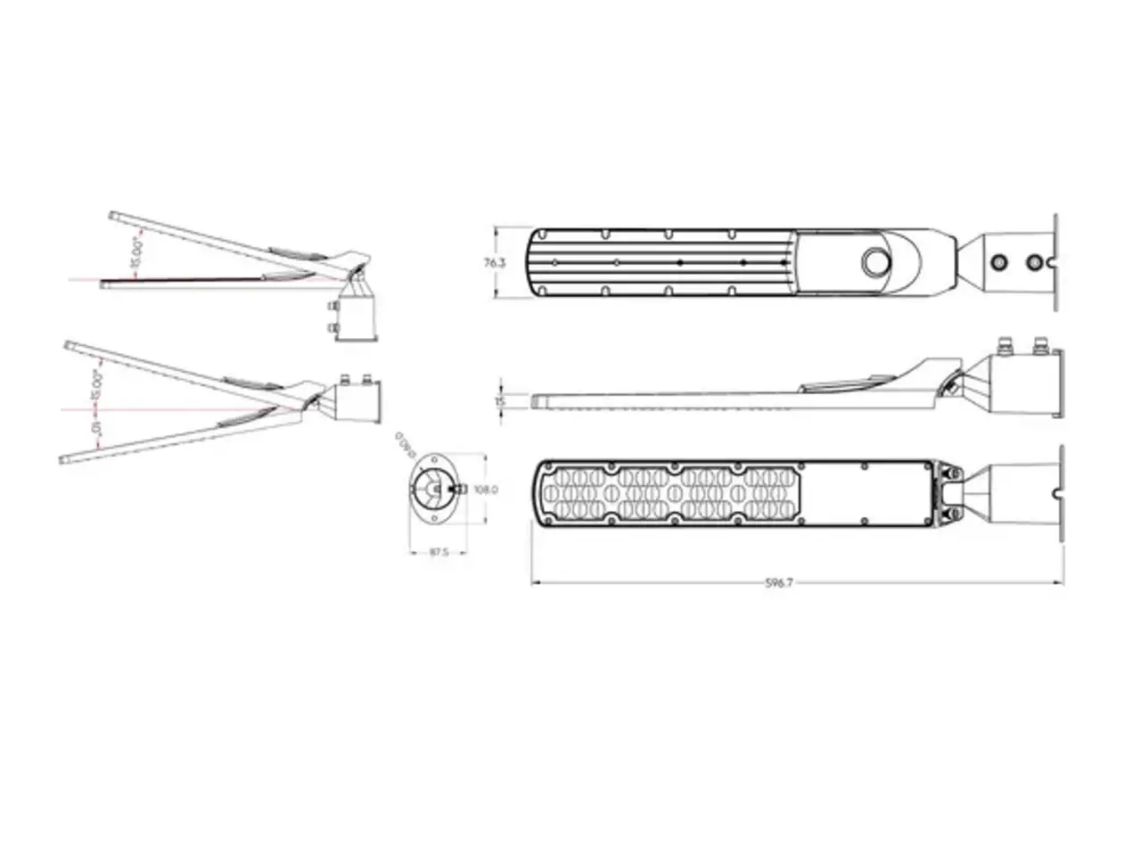 LED Straatlamp IP66 - 30W 100lm p/w - 4000K 840 - Grijs LED Straatlamp IP66 - 30W 100lm p/w - 4000K 840 - Grijs
