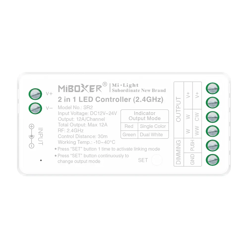 2 in 1 LED Controller | 2.4 GHz RF | Enkelvoudige kleur & CCT 2 in 1 LED Controller | 2.4 GHz RF | Enkelvoudige kleur & CCT