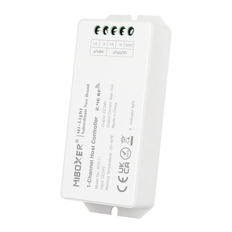 milight 1-kanaal Host Controller - 12V/24V - PWM - Geschikt voor LED Strips - Draadloze Besturing - Compact Design