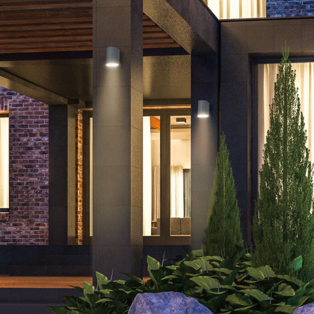 LED Wandlamp PARETE GU10 - 1x GU10 Fitting - IP54 - 250V - Grijs - Opbouwmontage LED Wandlamp PARETE GU10 - 1x GU10 Fitting - IP54 - 250V - Grijs - Opbouwmontage