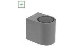 LED Wandlamp PARETE GU10 - 1x GU10 Fitting - IP54 - 250V - Grijs - Opbouwmontage LED Wandlamp PARETE GU10 - 1x GU10 Fitting - IP54 - 250V - Grijs - Opbouwmontage