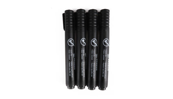 Benson MARKEERSTIFT - Permanent -Fijn - 4 Stuks - Zwart