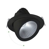 Spectrum voor de installateur LED Downlight Banaanspot - Zwart -  SAL 2 -  27W 125Lm / W -  MEAT - 940 4000K - Kantelbaar - 50 Graden