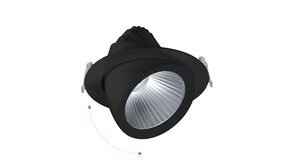 Spectrum voor de installateur: Betaalbare kwaliteit en veelzijdige LED-oplossingen LED Downlight Banaanspot - Zwart -  SAL 2 -  27W 125Lm / W -  MEAT - 940 4000K - Kantelbaar - 50 Graden