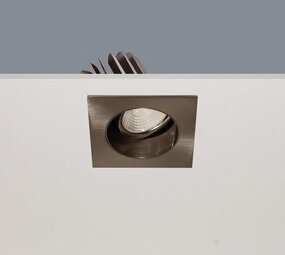 LCB LED Europe  LED Inbouwspot IP44 - Vierkant VENICE 80MM - Geborsteld RVS 1-Lichts - 8W 810Lm - 2700K 827 Warm Wit | Kantelbaar - Stralingshoek 36° - Zaagmaat 68MM