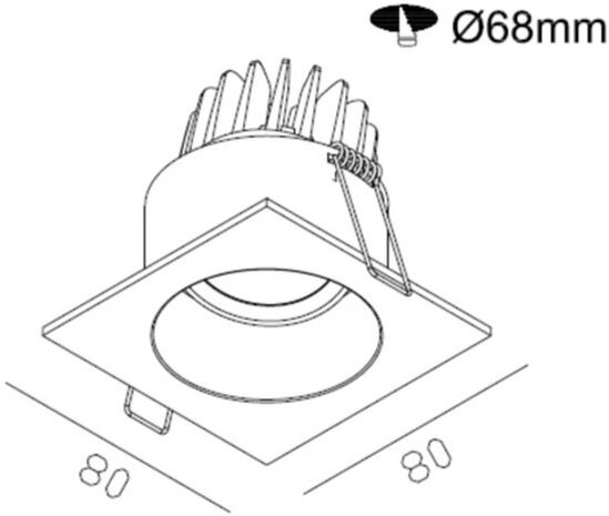 LCB LED LED Inbouwspot IP44 - Vierkant VENICE 80MM - Matt Wit 1-Lichts - 8W 810Lm - 2700K 827 Warm Wit | Kantelbaar - Stralingshoek 36° - Zaagmaat 68MM LCB LED LED Inbouwspot IP44 - Vierkant VENICE 80MM - Matt Wit 1-Lichts - 8W 810Lm - 2700K 827 Warm Wit | Kantelbaar - Stralingshoek 36° - Zaagmaat 68MM