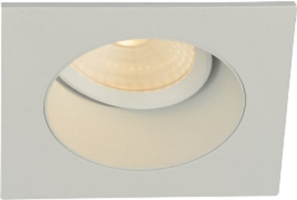 LCB LED Europe  LED Inbouwspot IP44 - Vierkant VENICE 80MM - Matt Wit 1-Lichts - 8W 810Lm - 2700K 827 Warm Wit | Kantelbaar - Stralingshoek 36° - Zaagmaat 68MM