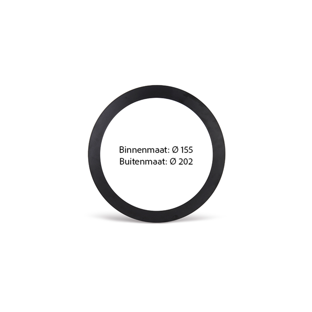 LCB LED Verloopring - Opvulring - Alu Zwart - Ø155MM - Ø202MM