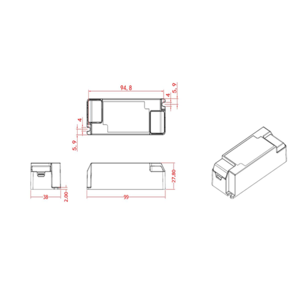 LCB LED Led Driver | DIMBAAR | 300mA | Downlight schikt voor 12W CCT variant LCB LED Led Driver | DIMBAAR | 300mA | Downlight schikt voor 12W CCT variant