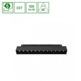 Spectrum voor de installateur LED 48V Dimbare Magnetische Spot Louvre Trackbar Zwart - 12W 1200Lm | Tunable White 2700-6500K | Zigbee 3.0 Shift systeem