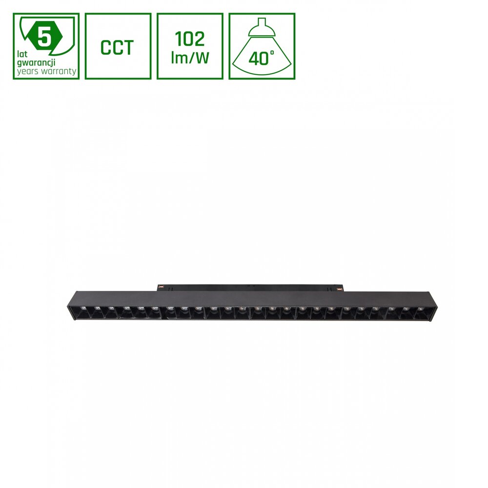 Spectrum voor de installateur: Betaalbare kwaliteit en veelzijdige LED-oplossingen LED 48V Dimbare Magnetische Spot Louvre Trackbar Zwart - 22W 2250Lm | Tunable White 2700-6500K | Zigbee 3.0 Shift systeem