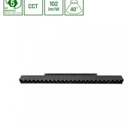 Spectrum voor de installateur LED 48V Dimbare Magnetische Spot Louvre Trackbar Zwart - 22W 2250Lm | Tunable White 2700-6500K | Zigbee 3.0 Shift systeem