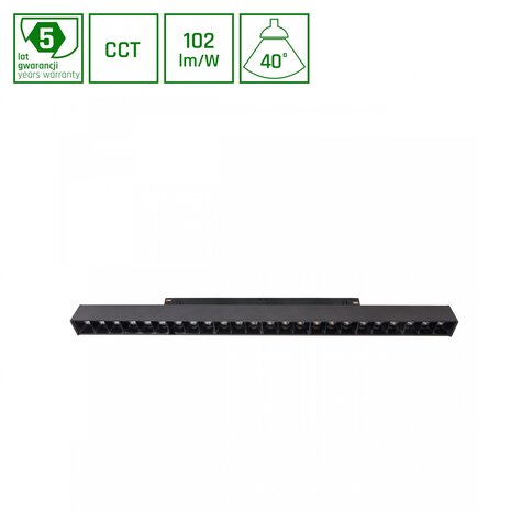 Spectrum voor de installateur: Betaalbare kwaliteit en veelzijdige LED-oplossingen LED 48V Dimbare Magnetische Spot Louvre Trackbar Zwart - 22W 2250Lm | Tunable White 2700-6500K | Zigbee 3.0 Shift systeem