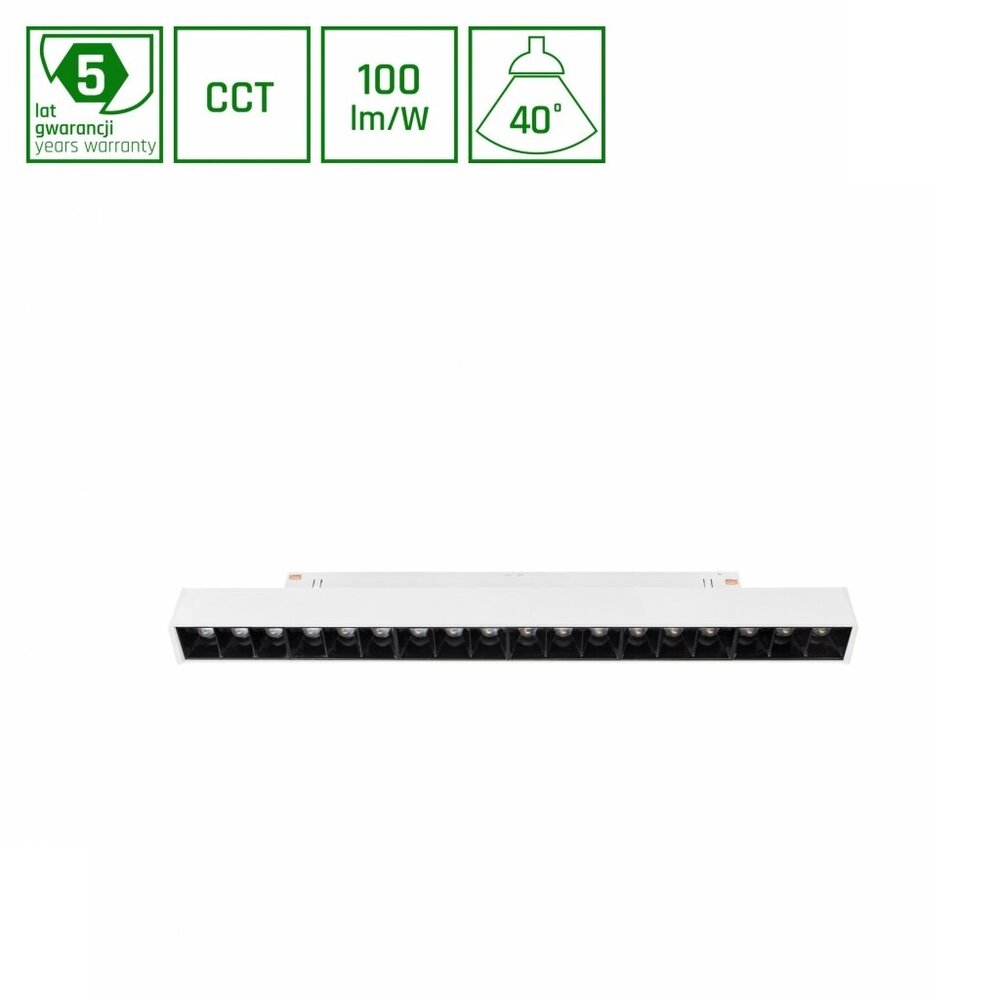 Spectrum LED 48V Dimbare Magnetische Spot Louvre Trackbar Wit - 17W 1700Lm | Tunable White 2700-6500K | Zigbee 3.0 Shift systeem Spectrum LED 48V Dimbare Magnetische Spot Louvre Trackbar Wit - 17W 1700Lm | Tunable White 2700-6500K | Zigbee 3.0 Shift systeem