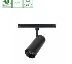 Spectrum voor de installateur Dimbare LED Railspot 48V - Mat Zwart Medium - 10W 800Lm | Tunable White 2700-6500K | Zigbee 3.0 - Shift Magnetisch