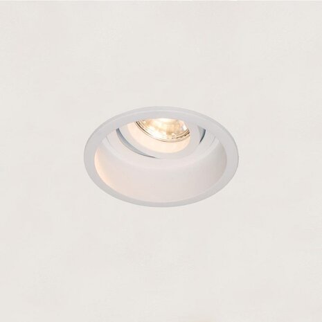LCB LED Europe  Inbouwspot armatuur IP20 - REX 92MM - Matt Wit - 1-Lichts | GU10 Fitting - Kantelbaar 30° - Zaagmaat 86MM