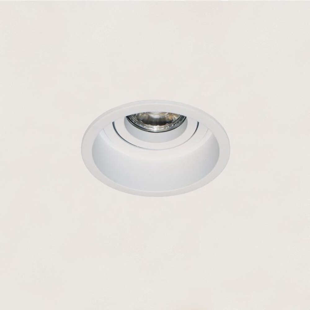 LCB LED Europe  Inbouwspot armatuur IP20 - REX 92MM - Matt Wit - 1-Lichts | GU10 Fitting - Kantelbaar 30° - Zaagmaat 86MM